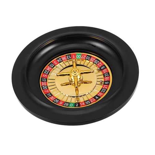PRETYZOOM 7 Inch Roulette Wheel Portable Roulette Tabletop Game Theme Party Toys Interactive Prize Game Rotatable Mini Wheel for Adults