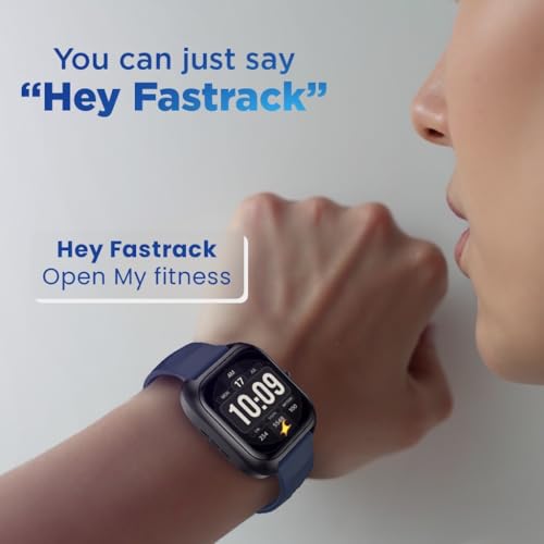 Image of Fastrack Vox Plus 1.85 inch Smart Watch for Men & Women with Ultra VU Display,to-do List,BT Calling, Offline Voice Commands, 24 /7 Health Suite (SPO₂, HRM, Sleep), IP68, Games & Multiple Watch Faces