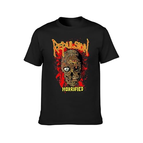 Photo de Puberty Silent Repulsion Horrified Old School Death Metal Mens T-Shirt Casual Cotton Unisex Tees Tops Black XXL