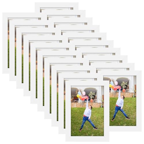 DAJAVE 20 Stück Bilderrahmen 10x15 fotorahmen für Wand und Tisch bilderrahmen A6 für den Einsatz in Büros und Wohnungen (Weiß 10X15)