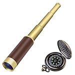 Retro-Pirate-Telescope-Spyglass-for-Kids-Adults-Portable-Collapsible-Handheld-Telescope-Monocular-Zoomable-25x30-Survival-Gear-Compass-Pocket-Military-Compass-for-Outdoor-Camping-Hiking-Boating