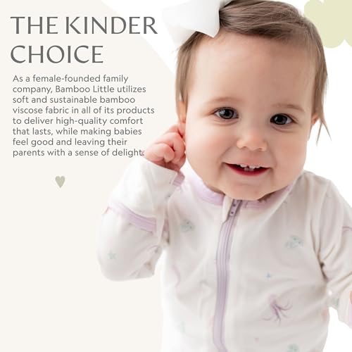 Image of Bamboo Little Soft Baby Footie Pajamas, Baby Clothes, Newborn Sleepers, 95% Viscose and 5% Spandex, 0-24 Months