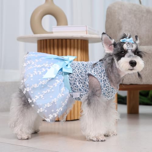 Image of CuteBone Dog Birthday Dress Girl Puppy Skirt Tutu Cat Wedding Outfit Pet Party Clothes for Small Dogs Costume DD22L