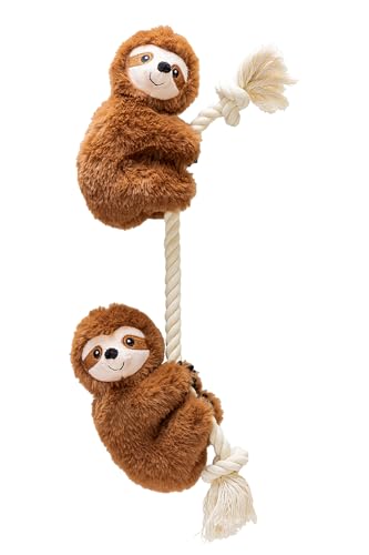 Karlie Kletter Faultier Duo, Hundespielzeug, Plüsch, Braun, 42x13 cm