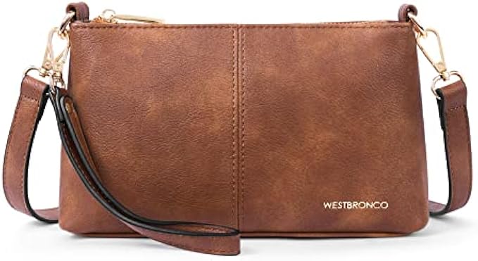 WESTBRONCO Small Crossbody Bag for Women Vegan Leather Wallet Purses Satchel Shoulder Bags Wristlet Clutch Handbags