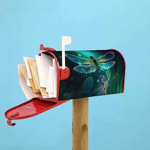 Image of Dujiea Dragonfly Mailbox Wrap - Waterproof Magnetic Post Box Cover, Large Size 25.5 inchL x 21 inchW - Garden Yard & Home Decor