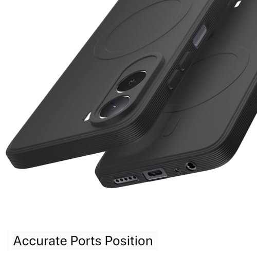 Image of Pikkme Back Cover for Mi Redmi A7 Pro /Poco C85x 5G Soft Matte Silicone Mag-Safe Design (Mag-Safe Not Support) Camera Protection | Slim Fit Bumper Cover (Black)