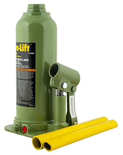 Image of Pro-Lift Welded Bottle Jack 8 Ton - (16,000 Lbs) Capacity Hydraulic Lifting with Side Pump Two-Piece Handle