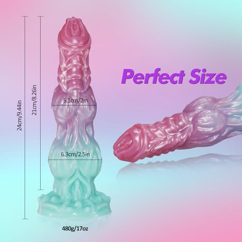 Image of Fantasy Dildo, 9.44'' Soft Silicone Monster Dildos with Strong Suction Cup, Dragon Dildo Anal Plug Prostate Sex Toys for G Spot Gay Men Women
