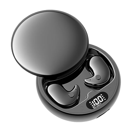 Auriculares inalámbricos – Auriculares ligeros invisibles, ajuste cómodo para deportes, correr, conducir, senderismo, trabajo, ciclismo, gimnasio, estudio, sonido claro con funda de carga portátil
