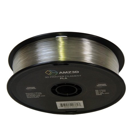 1.75mm Trans Natural PLA 3D Printer Filament - 1kg Spool (2.2 lbs) - Dimensional Accuracy +/- 0.03mm