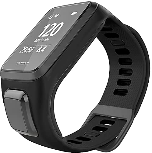 Gransho compatible with Tomtom Spark Watch Band, Premium Soft Silicone Replacement Wristbands with Secure Clasp NO231125 (Black)