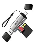 DSRKE SD Card Reader USB C, Dual Slot Micro SD Memory Card Reader for Camera & PC, Compatible with iPhone 17 16 15, Galaxy S26, Type C & USB 3.0 (Space Grey)