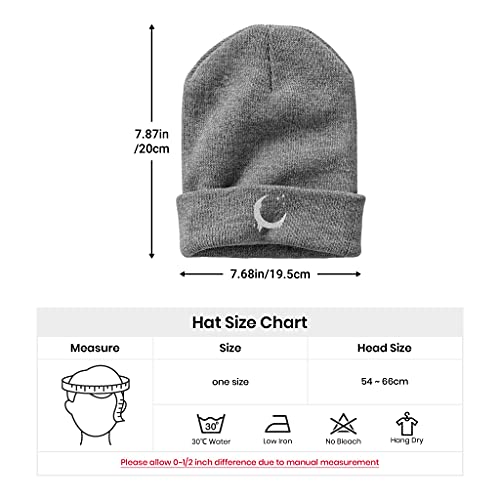 Image of Embroidery Goth Beanie Knit Hats for Men & Women, Embroidery Winter Hats Skull Cap