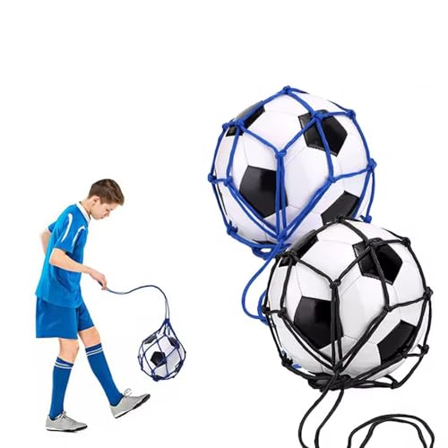 XINSHEYE サッカーボール ネット (ブラック*1、ブルー*1)2個入り 収納 サッカー/バレーボール/バスケットボール用 網袋 持ち運び 保管用 屋外屋内 適用