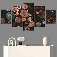 SIGNWIN 5 Panel Canvas Wall Art Modern Art Abstract Brushstroke Closeup Digital Art Minimalism Minimalist Multicolor Pastel for Home Decorations Ready to Hang - 60