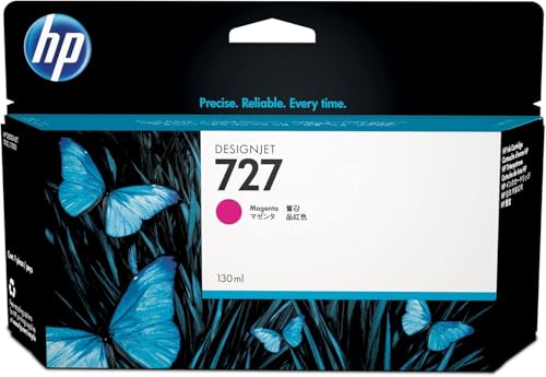 HP 727 B3P20A Magenta, HP DesignJet Cartucho de Tinta Original, de 130ml, para Impresoras Plotter de Gran Formato HP DesignJet Series T2500, T1500 y T900 y Cabezal de Impresión HP 727 DesignJet