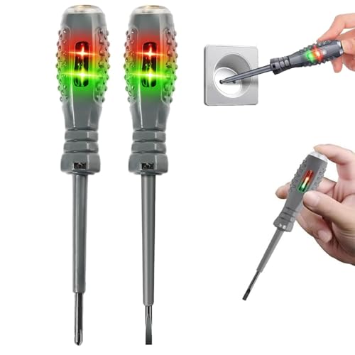 Destornillador magnético fuerte 2 en 1, detector de electricidad, destornillador eléctrico, probador eléctrico, destornillador probador de voltaje para herramientas de electricista (2 juegos)