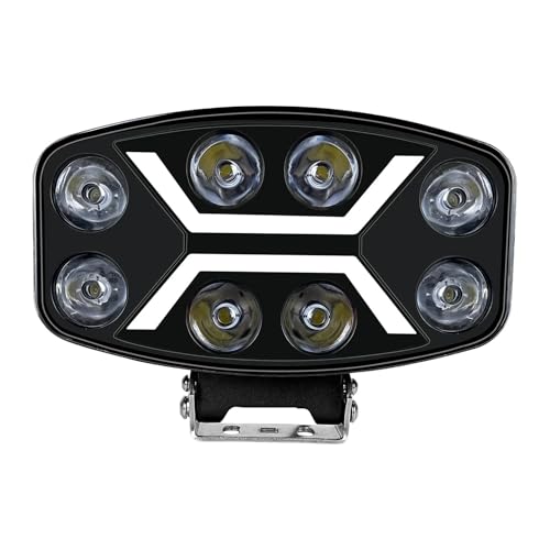 Rdtnvc Phare LED 10 Pouces 1030 V CC Super Lumineux Blanc Jaune Feux Circulation Diurnes Pour Camion Feux Travail 100W Phares Phare Avant(8 LED)