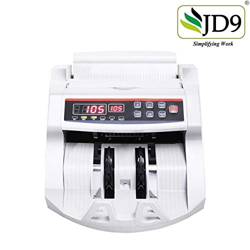Image of JD9 Note Counting /Currency Counting Machine Note Counting Machine with UV /MG Counterfeit Notes Detection Function and External Display (Counting Speed - 1000 Notes /Min) (White)