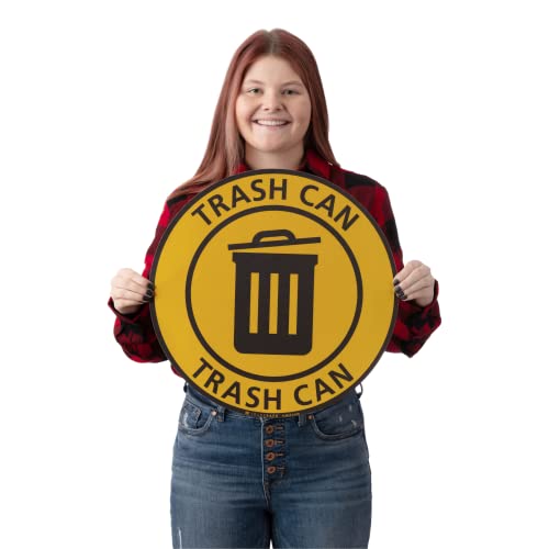 Tradesafe Trash Can Anti-Slip Floor Sticker - Trash Can Decal Caution Sign, Peel And Stick Adhesive Vinyl Sign, Ansi-Compliant, 17” Diameter Round Sticker #TOP7