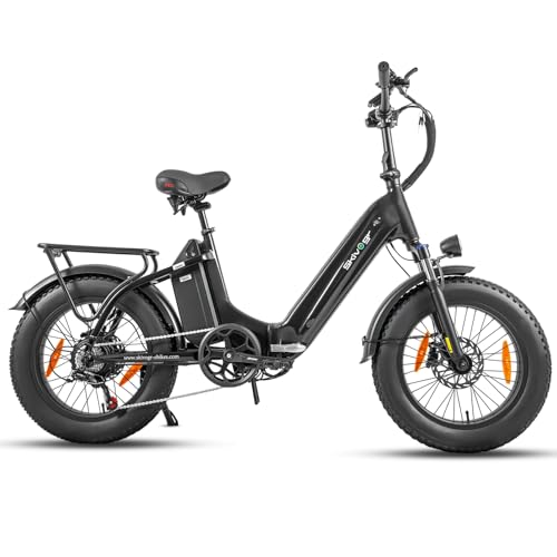 E Bike Klapprad 20 Zoll Elektrofahrräder，E-Faltrad Damen und Herren, 48V 18A*2 Doppelbatterien|250W Heckmotor & 25km/h, Hydraulische Bremse, Tiefeinsteiger E-City Bike/Falt-Pedelec für Erwachsene
