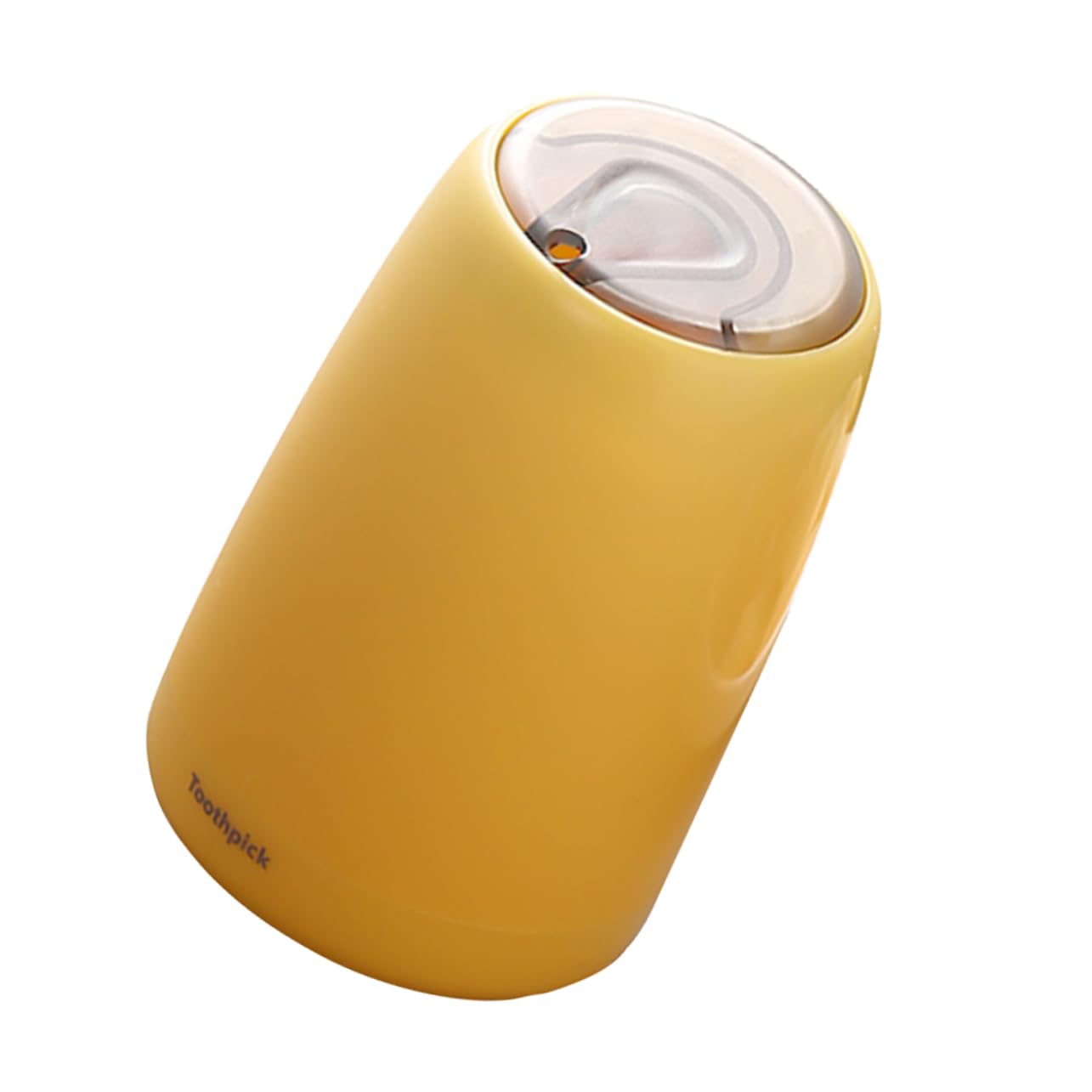 COLLBATH 1pc Press Toothpick Box Home Toothpick Container Makeup Swab Holder Cotton Pad Dispenser Press Type Toothpick Holder Toothpick Bottle Auto Toothpick Jar Toothpicks Yellow Plastic