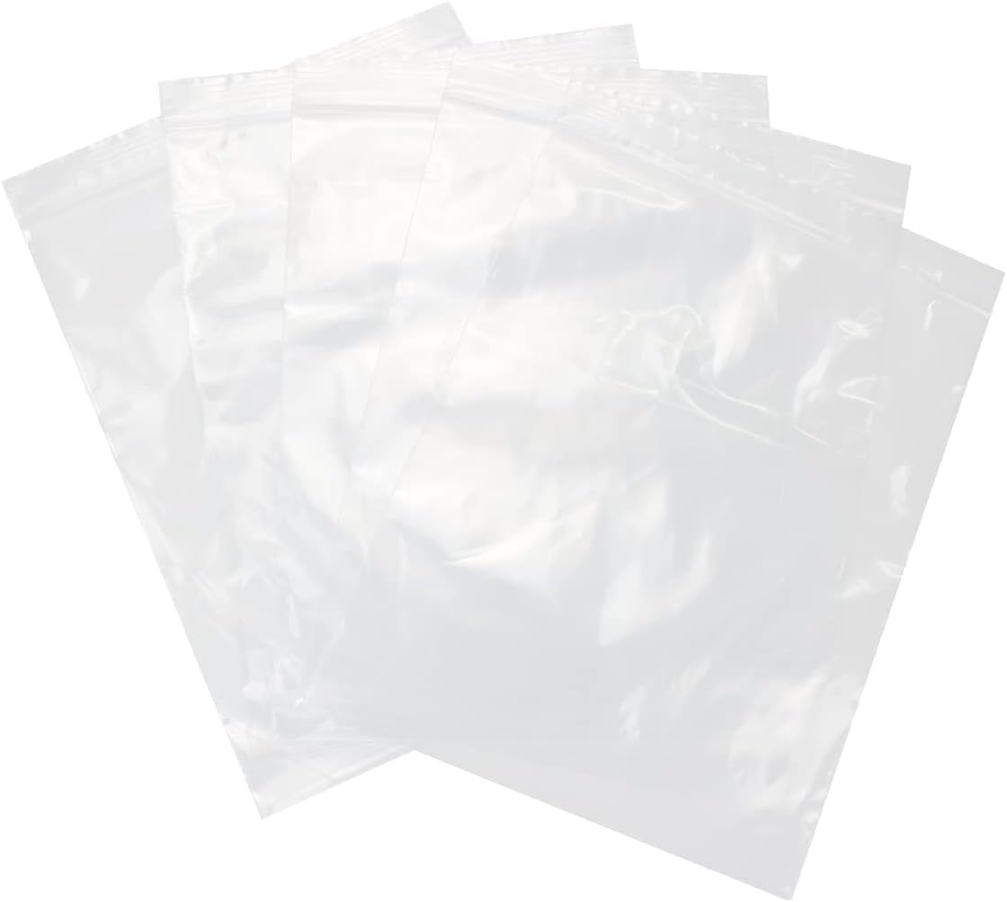 13" X 18" (100 Bags) 2 Mil Clear Reclosable Zip Plastic Poly Bags with Resealable Lock Seal Zipper