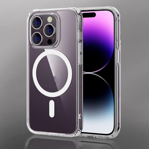 Coque magnétique pour iPhone 15 14 13 12 Magsafe silicone transparent protection antichoc
