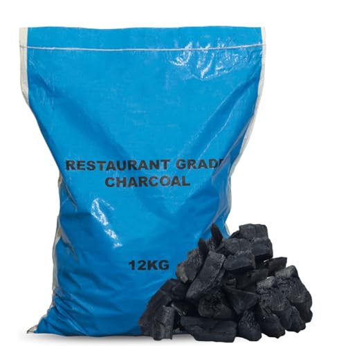 AMOS Premium Hardwood Lumpwood Charcoal Restaurant Grade, Large 12kg Bag, Smokeless Barbecue Grill...