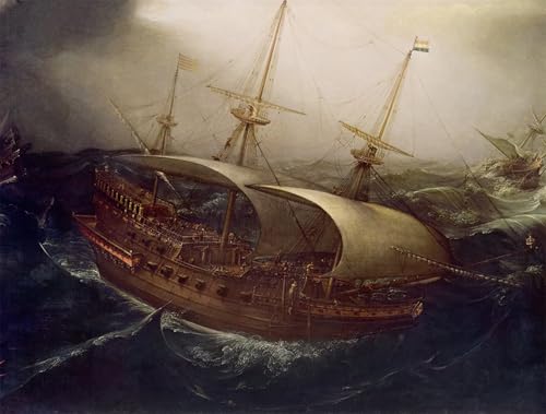 Cuadro de lienzo de la tempestad de Vroom para salones de 60x90cm