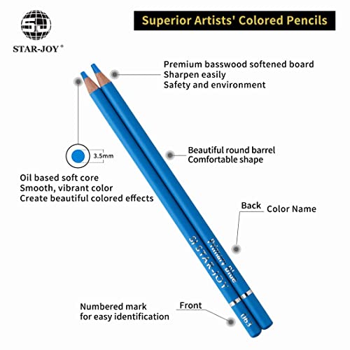 JOYSTAR Premier Colored Pencils for Adults Coloring Books, Premium Artist Pencil Set (72-Count), Handmade Canvas Wrap, Extra Accessories Included, Holiday Gift, Oil based Color Pencils