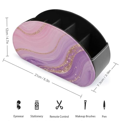 Boîte de rangement en cuir PU avec 5 compartiments ergonomiques pour trier vos télécommandes - 3