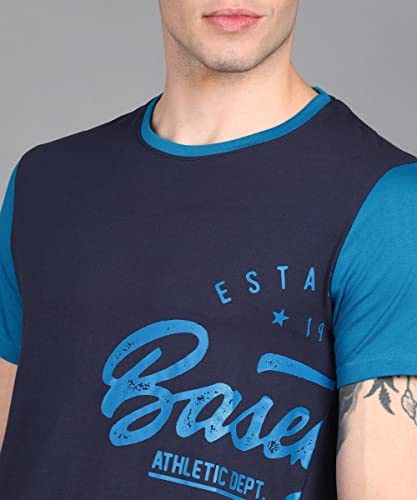 Image of Urbano Fashion Men's Graphic Printed Round Neck Half Sleeve Slim Fit Cotton T-Shirt
