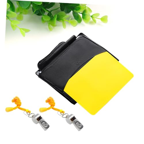 Set de árbitro de fútbol con silbatos y tarjetas rojo y amarillo miniatura 5