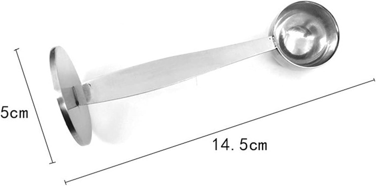 Coffee Scoops 2 In 1 Coffee Scoop Portable Stainless Steel Stand Powder Measuring Scoops Tamper Spoon Tools Kitchen Sugar Bean