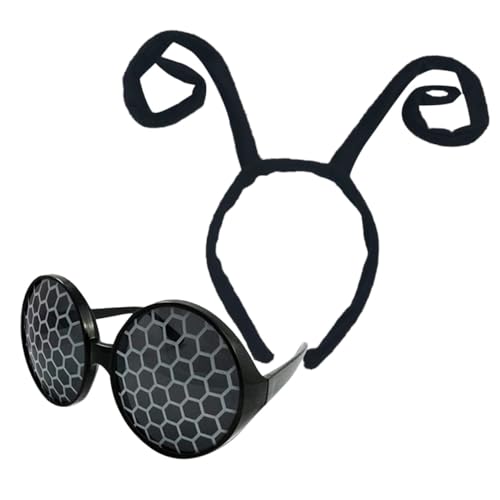 TOYANDONA Diadema con Antena de Hormiga Negra para Disfraz de Insecto, Accesorio Ligero para Fiestas, Carnaval y Halloween, Set Cosplay Divertido para Mujer y Niña