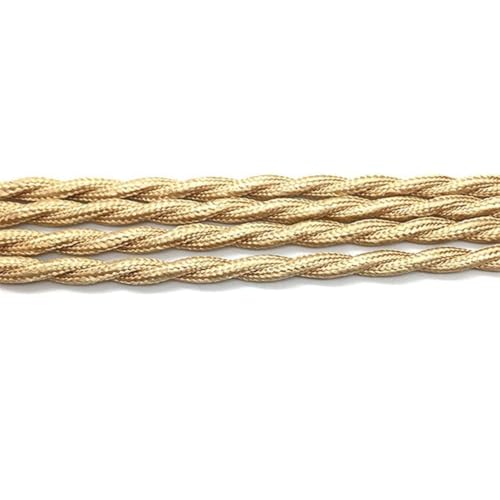 Cable eléctrico trenzado de 0,75 mm texturizado oro para crear lámparas colgantes vintage en salones