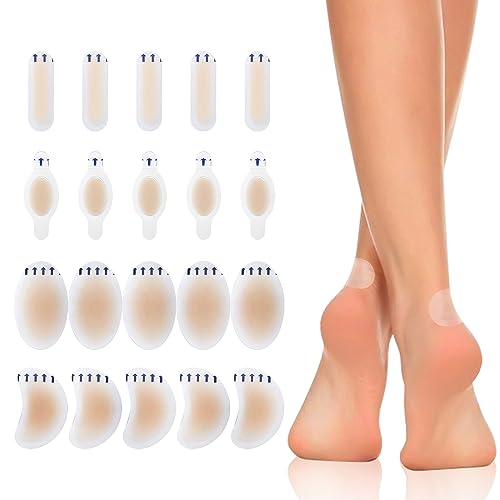 Image of Dr.Pedi Blister Bandages for feet Heel Blister Pads Hydrocolloid Bandages for Ankle Heel Toes Blister Prevention Pads for Recovery Waterproof- Variety Pack 20 Pcs