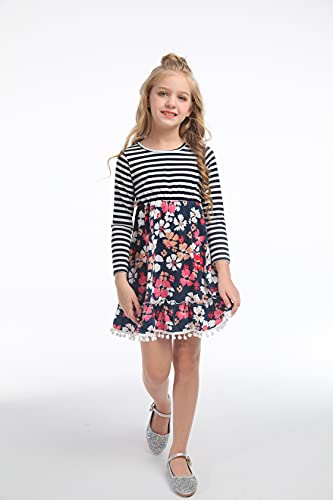 Toddler Girls Long Sleeves Dress Casual Spring Fall Winter Party Princess Dress2