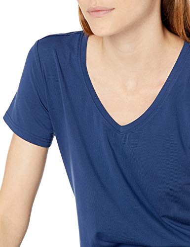 Image of Amazon Essentials Women's Active Quick Dry Tech Stretch Short-Sleeve V-Neck T-Shirt (Available in Plus Size), Pack of 2