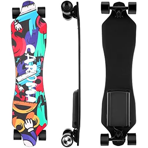 Caroma Electric Skateboards with Remote ,350W Hub-Motor Electric Longboard for Adults Teens, 4000mAh Capacity, 12.4 MPH Top Speed, 220Lbs Max Load, 12 Months Warranty Cover