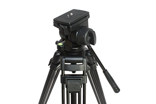 Image of Professional Video Tripod ST-650, 65mm Bowl, 62 inch Height, with 2 Quick Release Plates, Fluid Head and Travel Bag