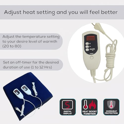 Image of Odessey Electric Blanket Double Bed - Electrical beds Warmer Blankets Heating kambal for Warm hot Relief & Best Comfort During Winter, Electric Bed Warmer, Neck, Leg, Cervical Pain.