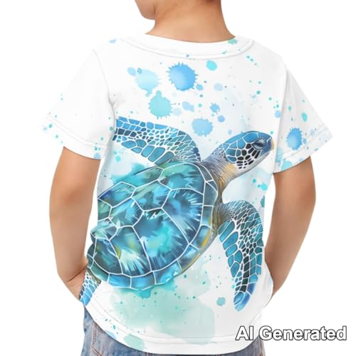 Image of Xhuibop Kids Tshirts Girls Boys 3-16 Years Summer Clothes for Teens Loose Fitting Tops