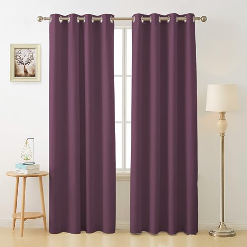 Image of Cloth Fusion 90% Blackout Door Curtains 9 Feet Long Set of 2, Room Darkening Parda with Stainless Steel Grommets for Home Decor (9x4 Feet, Wine)