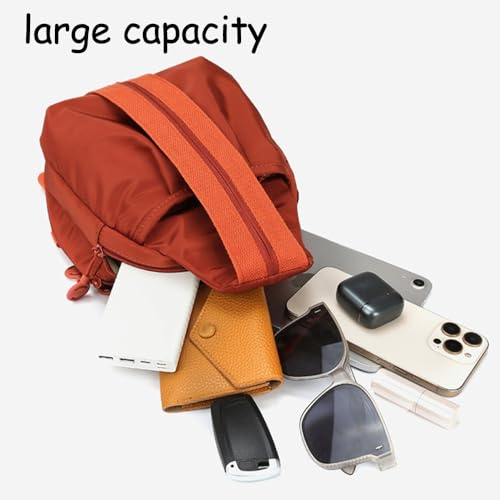 Vovtva Bag, Waterproof 2-Way Commuter Bag Large Capacity Multi-Compartment Double Zipper Large Capacity Chest Bags (Khaki,M)4