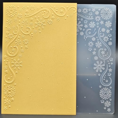 Plastic Embossing Folder A6 Size Christmas Snowflakes Pattern Paper Crafts Plastic Textured Impressions for Card Making Scrapbooking