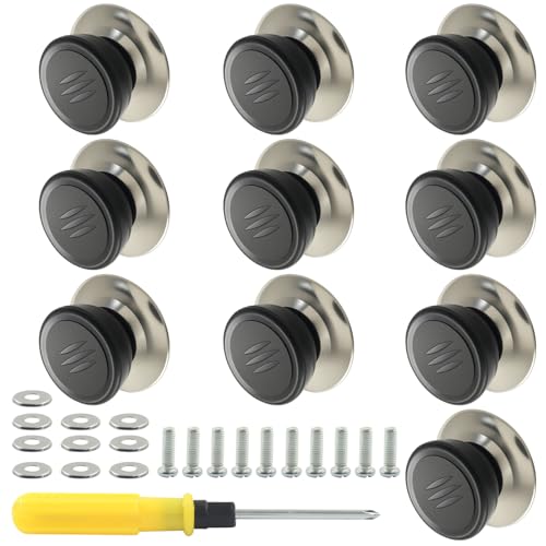 suiwotin 10pcs Pot Lid Knobs - Heat Resistant & Anti-Slip Grip | Universal Replacement Pot Lid for Glass Pots Pans Lids Top (Black)