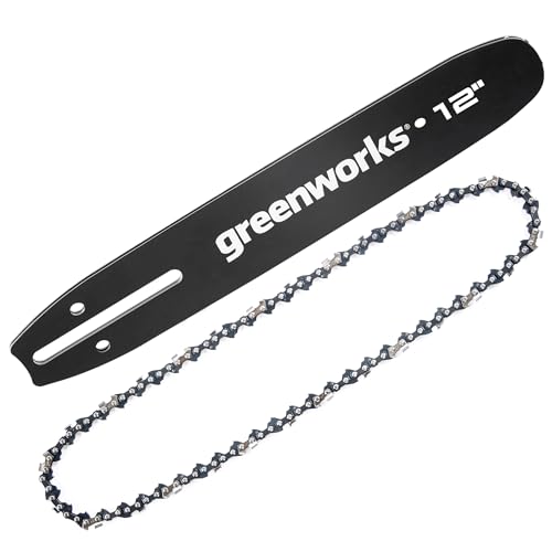 Image of Greenworks 12 inch Bar and Chain Combo, 3 /8 inch Pitch, .05 inch Gauge, 45 DL, Genuine Greenworks Replacement Part